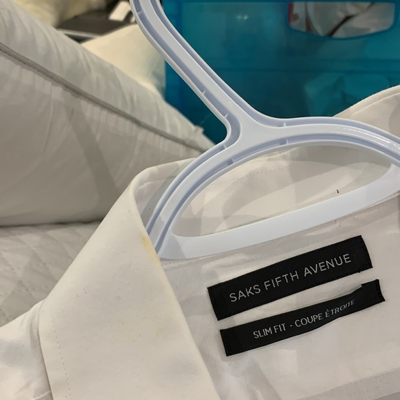 3 for $30 Saks fifth avenue men’s slim fit white button down - Picture 3 of 3